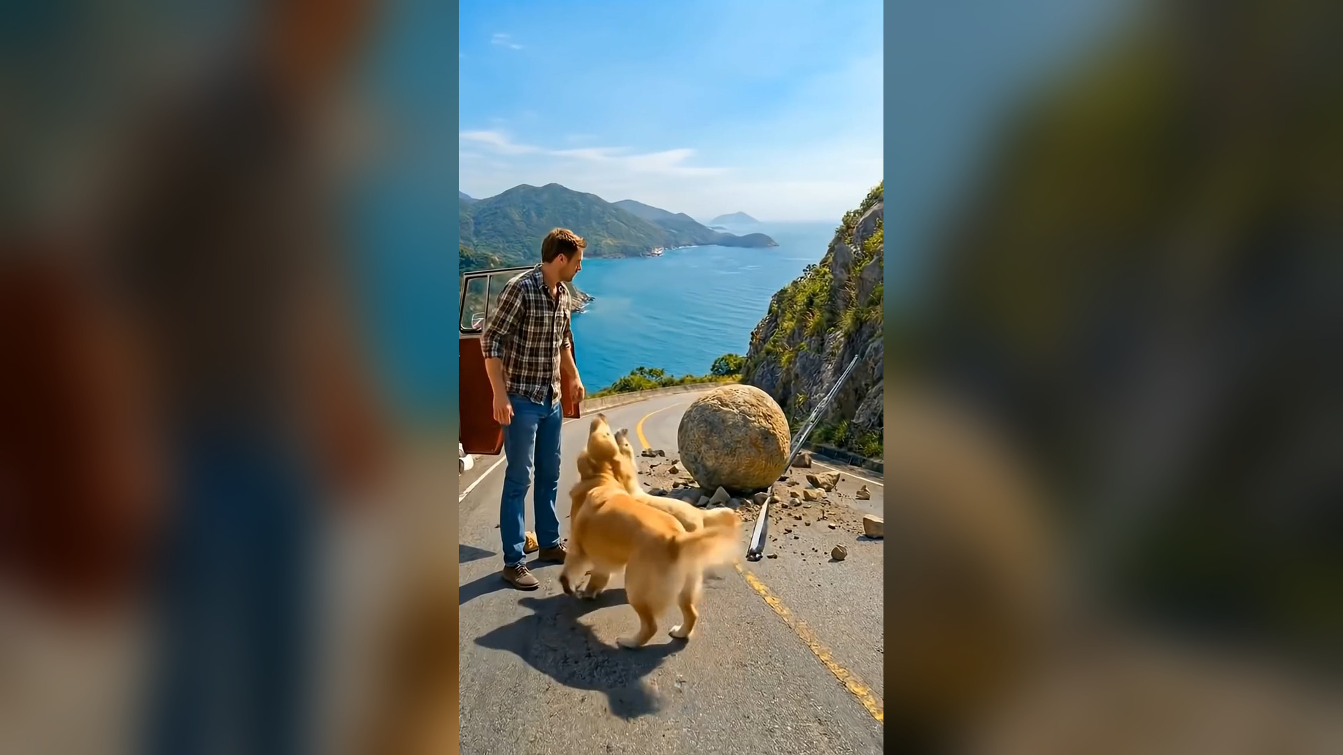 D0806066_43K views reactions Labrador Retriever Rescue Man Huge Water Wave #rescue #dog #save #animals brave Labrador Retriever