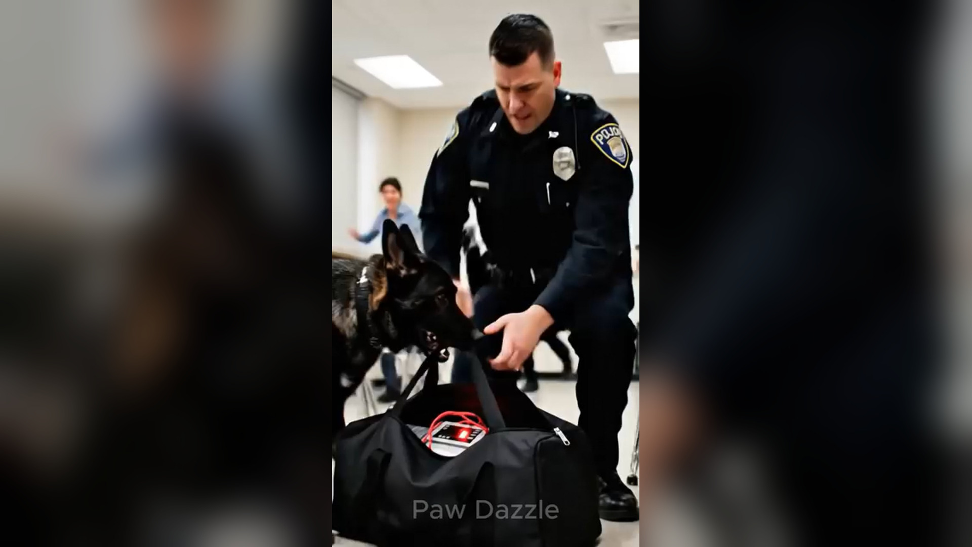 D0806071_2.6K views reactions Police Dog Finds Bomb Under School Desk Saves Everyone #dog #goldenretriever #rescue #viralreels P